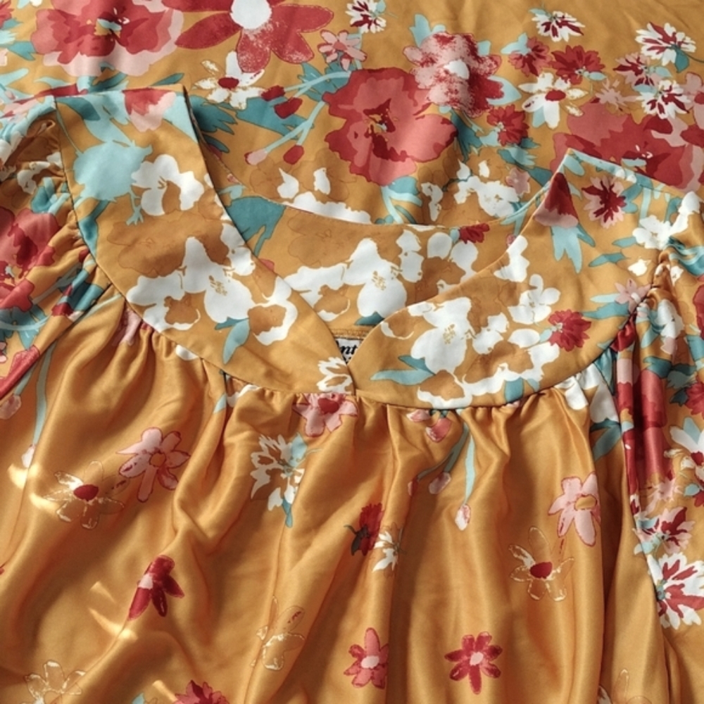 Anthony Richards Gold Floral Muumuu Dress Size 2X - Picture 3 of 8